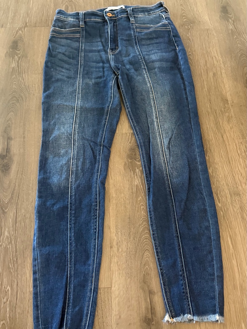 KanCan Dark Blue Skinny Jeans with Front Seams